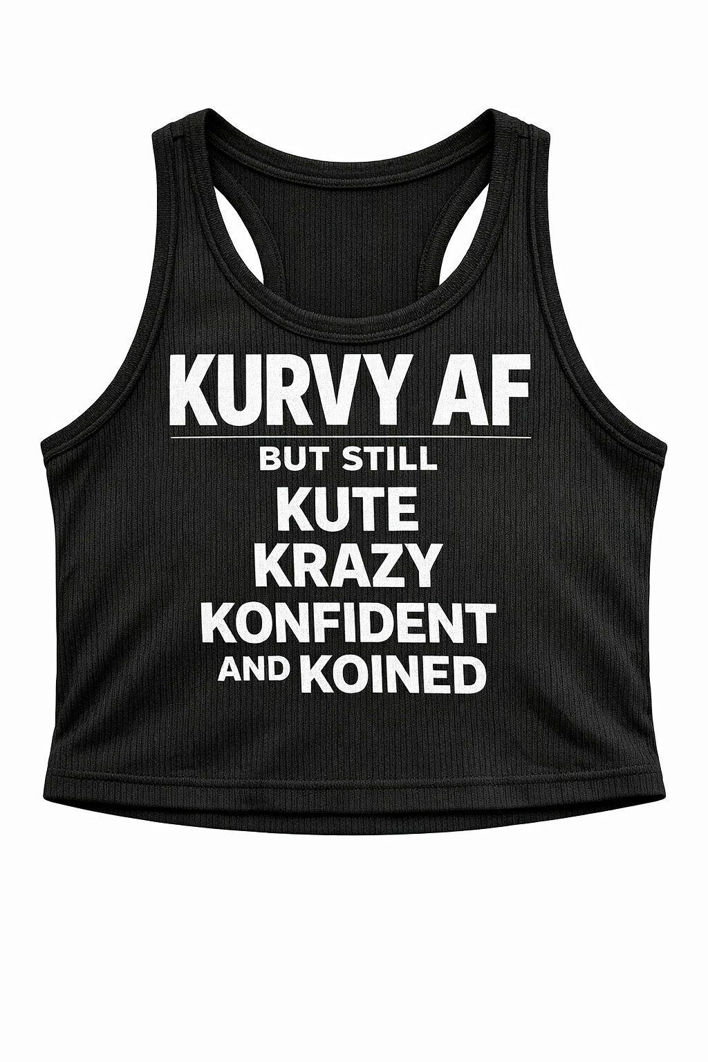 Kurvy AF Ribbed Cropped Tank