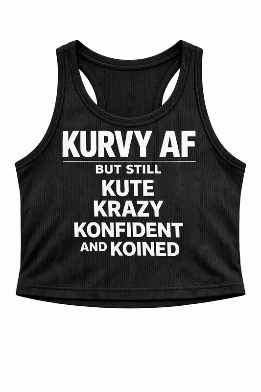 Kurvy AF Ribbed Cropped Tank
